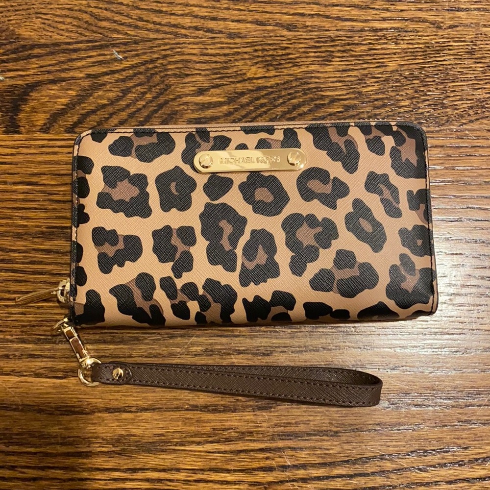 Michael Kors Leopard Print Wristlet